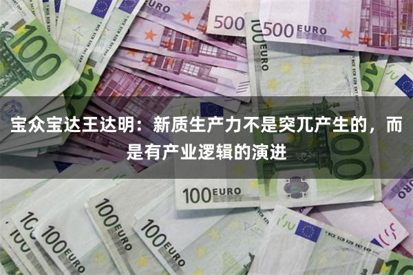 宝众宝达王达明：新质生产力不是突兀产生的，而是有产业逻辑的演进