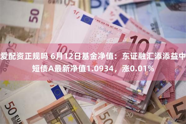 爱配资正规吗 6月12日基金净值：东证融汇添添益中短债A最新净值1.0934，涨0.01%