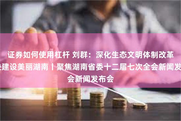 证券如何使用杠杆 刘群：深化生态文明体制改革 加快建设美丽湖南丨聚焦湖南省委十二届七次全会新闻发布会